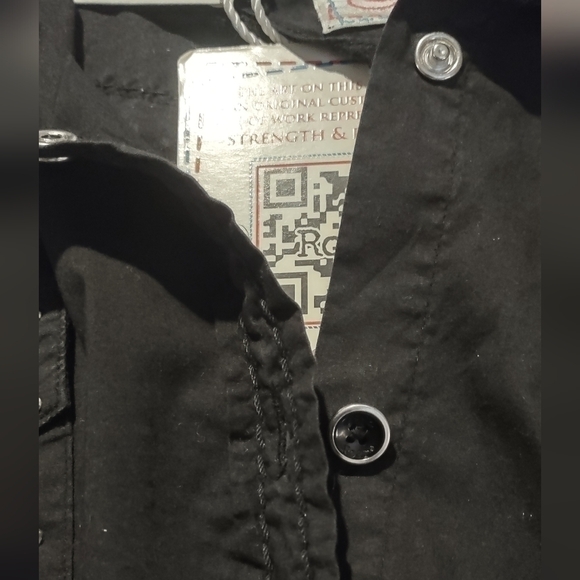 Roar Western Glitz Long Sleeve Button Up Embroidered Black Sz large NWT - Picture 5 of 13